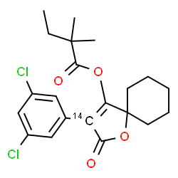ChemSpider 2D Image | 3-(3,5-Dichlorophenyl)-2-oxo(3-~14~C)-1-oxaspiro[4.5]dec-3-en-4-yl 2,2-dimethylbutanoate | C2014CH24Cl2O4