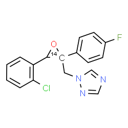 ChemSpider 2D Image | 1-{[3-(2-Chlorophenyl)-2-(4-fluorophenyl)(2-~14~C)-2-oxiranyl]methyl}-1H-1,2,4-triazole | C1614CH13ClFN3O