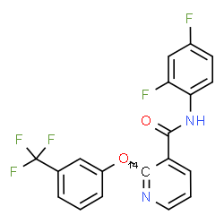ChemSpider 2D Image | N-(2,4-Difluorophenyl)-2-[3-(trifluoromethyl)phenoxy]-3-(2-~14~C)pyridinecarboxamide | C1814CH11F5N2O2