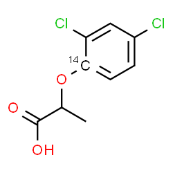ChemSpider 2D Image | 2-{[2,4-Dichloro(1-~14~C)phenyl]oxy}propanoic acid | C814CH8Cl2O3
