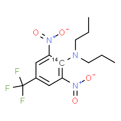 ChemSpider 2D Image | 2,6-Dinitro-N,N-dipropyl-4-(trifluoromethyl)(1-~14~C)aniline | C1214CH16F3N3O4