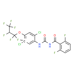 ChemSpider 2D Image | N-{[2,5-Dichloro-4-(1,1,2,3,3,3-hexafluoropropoxy)(5-~14~C)phenyl]carbamoyl}-2,6-difluorobenzamide | C1614CH8Cl2F8N2O3