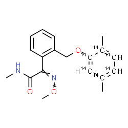ChemSpider 2D Image | (2Z)-2-[2-({[2,5-Dimethyl(~14~C_6_)phenyl]oxy}methyl)phenyl]-2-(methoxyimino)-N-methylacetamide | C1314C6H22N2O3