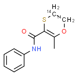 ChemSpider 2D Image | 2-Methyl-N-phenyl(5,6-~14~C_2_)-5,6-dihydro-1,4-oxathiine-3-carboxamide | C1014C2H13NO2S