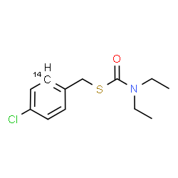 ChemSpider 2D Image | S-{[4-Chloro(2-~14~C)phenyl]methyl} diethylcarbamothioate | C1114CH16ClNOS