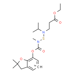ChemSpider 2D Image | Ethyl N-{[({[2,2-dimethyl(5-~14~C)-2,3-dihydro-1-benzofuran-7-yl]oxy}carbonyl)(methyl)amino]sulfanyl}-N-isopropyl-beta-alaninate | C1914CH30N2O5S