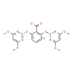 ChemSpider 2D Image | Sodium 2,6-bis{[4,6-dimethoxy(2-~14~C)-2-pyrimidinyl]oxy}benzoate | C1714C2H17N4NaO8