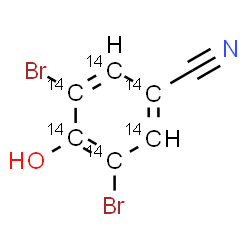 ChemSpider 2D Image | 3,5-Dibromo-4-hydroxy(~14~C_6_)benzonitrile | C14C6H3Br2NO