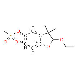ChemSpider 2D Image | 2-Ethoxy-3,3-dimethyl(3a,4,5,6,7,7a-~14~C_6_)-2,3-dihydro-1-benzofuran-5-yl methanesulfonate | C714C6H18O5S