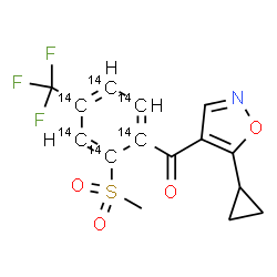 ChemSpider 2D Image | (5-Cyclopropyl-1,2-oxazol-4-yl)[2-(methylsulfonyl)-4-(trifluoromethyl)(~14~C_6_)phenyl]methanone | C914C6H12F3NO4S