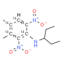 ChemSpider 2D Image | 3,4-Dimethyl-2,6-dinitro-N-(3-pentanyl)(~14~C_6_)aniline | C714C6H19N3O4