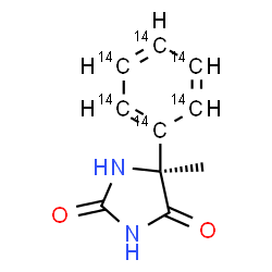 ChemSpider 2D Image | (5S)-5-Methyl-5-(~14~C_6_)phenyl-2,4-imidazolidinedione | C414C6H10N2O2