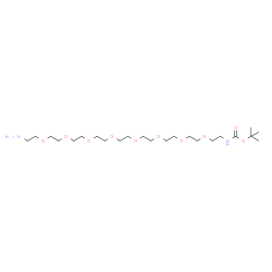 ChemSpider 2D Image | 2-Methyl-2-propanyl (26-amino-3,6,9,12,15,18,21,24-octaoxahexacos-1-yl)carbamate | C23H48N2O10