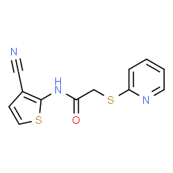 ChemSpider 2D Image | N-(3-Cyano-2-thienyl)-2-(2-pyridinylsulfanyl)acetamide | C12H9N3OS2