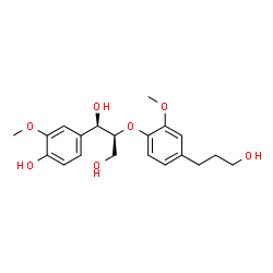 ChemSpider 2D Image | (1R,2S)-1-(4-Hydroxy-3-methoxyphenyl)-2-[4-(3-hydroxypropyl)-2-methoxyphenoxy]-1,3-propanediol | C20H26O7