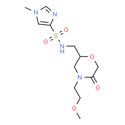 ChemSpider 2D Image | N-{[4-(2-Methoxyethyl)-5-oxo-2-morpholinyl]methyl}-1-methyl-1H-imidazole-4-sulfonamide | C12H20N4O5S