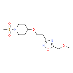 ChemSpider 2D Image | 4-{2-[5-(Methoxymethyl)-1,2,4-oxadiazol-3-yl]ethoxy}-1-(methylsulfonyl)piperidine | C12H21N3O5S