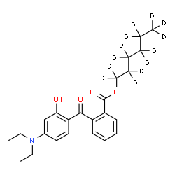 ChemSpider 2D Image | Diethylamino hydroxybenzoyl hexyl-d13 benzoate | C24H18D13NO4