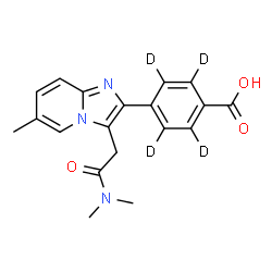ChemSpider 2D Image | 4-{3-[2-(Dimethylamino)-2-oxoethyl]-6-methylimidazo[1,2-a]pyridin-2-yl}(~2~H_4_)benzoic acid | C19H15D4N3O3