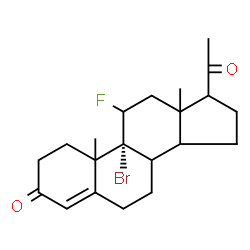 ChemSpider 2D Image | 9-bromo-11-fluoropregn-4-ene-3,20-dione | C21H28BrFO2