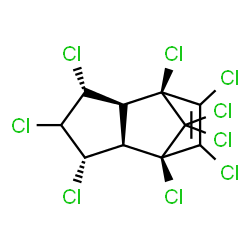 ChemSpider 2D Image | (1R,2R,3S,5R,7S)-1,3,4,5,7,8,9,10,10-Nonachlorotricyclo[5.2.1.0~2,6~]dec-8-ene | C10H5Cl9