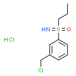 ChemSpider 2D Image | 1-(Chloromethyl)-3-(S-propylsulfonimidoyl)benzene hydrochloride (1:1) | C10H15Cl2NOS