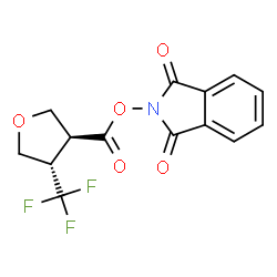 ChemSpider 2D Image | 2-({[(3S,4S)-4-(Trifluoromethyl)tetrahydro-3-furanyl]carbonyl}oxy)-1H-isoindole-1,3(2H)-dione | C14H10F3NO5