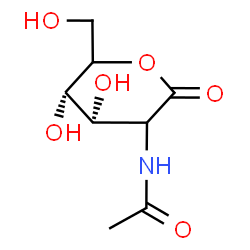 ChemSpider 2D Image | N-[(4S,5S)-4,5-Dihydroxy-6-(hydroxymethyl)-2-oxotetrahydro-2H-pyran-3-yl]acetamide (non-preferred name) | C8H13NO6