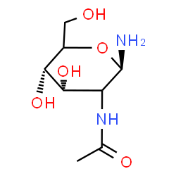 ChemSpider 2D Image | 2-Acetamido-2-deoxy-beta-D-erythro-hexopyranosylamine | C8H16N2O5