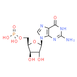 ChemSpider 2D Image | 2-Amino-9-[(2xi)-5-O-phosphono-beta-D-threo-pentofuranosyl]-1,9-dihydro-6H-purin-6-one | C10H14N5O8P