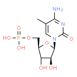 ChemSpider 2D Image | 4-Amino-5-methyl-1-[(3xi)-5-O-phosphono-beta-D-threo-pentofuranosyl]-2(1H)-pyrimidinone | C10H16N3O8P