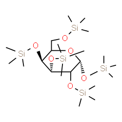 ChemSpider 2D Image | 1,2,3,4,6-Pentakis-O-(trimethylsilyl)-beta-L-threo-hexopyranose | C21H52O6Si5