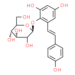 ChemSpider 2D Image | 2,4-Dihydroxy-6-[(E)-2-(4-hydroxyphenyl)vinyl]phenyl beta-D-erythro-hexopyranoside | C20H22O9