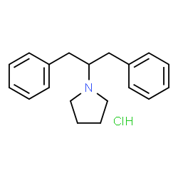 ChemSpider 2D Image | 1-(1,3-Diphenyl-2-propanyl)pyrrolidine hydrochloride (1:1) | C19H24ClN