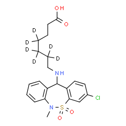 ChemSpider 2D Image | TIANEPTINE-D6 | C21H19D6ClN2O4S