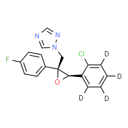 ChemSpider 2D Image | 1-{[(2S,3R)-3-[2-Chloro(~2~H_4_)phenyl]-2-(4-fluorophenyl)-2-oxiranyl]methyl}-1H-1,2,4-triazole | C17H9D4ClFN3O