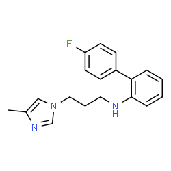ChemSpider 2D Image | 4'-Fluoro-N-[3-(4-methyl-1H-imidazol-1-yl)propyl]-2-biphenylamine | C19H20FN3