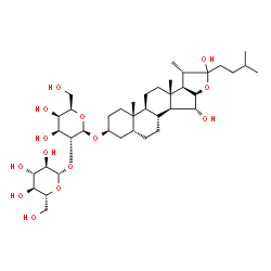 ChemSpider 2D Image | (3beta,5beta,15alpha)-15,22-Dihydroxyfurostan-3-yl 2-O-beta-D-glucopyranosyl-beta-D-galactopyranoside | C39H66O14