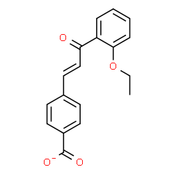 ChemSpider 2D Image | 4-[(1E)-3-(2-Ethoxyphenyl)-3-oxo-1-propen-1-yl]benzoate | C18H15O4
