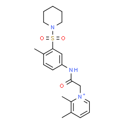 ChemSpider 2D Image | 2,3-Dimethyl-1-(2-{[4-methyl-3-(1-piperidinylsulfonyl)phenyl]amino}-2-oxoethyl)pyridinium | C21H28N3O3S