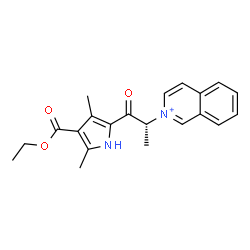 ChemSpider 2D Image | 2-{(2R)-1-[4-(Ethoxycarbonyl)-3,5-dimethyl-1H-pyrrol-2-yl]-1-oxo-2-propanyl}isoquinolinium | C21H23N2O3