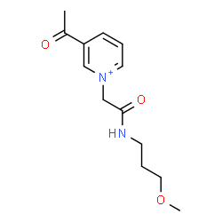 ChemSpider 2D Image | 3-Acetyl-1-{2-[(3-methoxypropyl)amino]-2-oxoethyl}pyridinium | C13H19N2O3