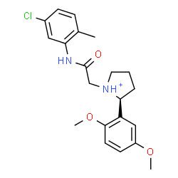 ChemSpider 2D Image | (2S)-1-{2-[(5-Chloro-2-methylphenyl)amino]-2-oxoethyl}-2-(2,5-dimethoxyphenyl)pyrrolidinium | C21H26ClN2O3