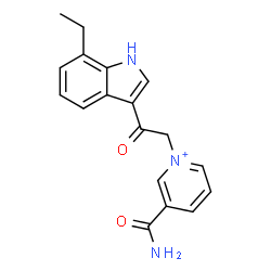 ChemSpider 2D Image | 3-Carbamoyl-1-[2-(7-ethyl-1H-indol-3-yl)-2-oxoethyl]pyridinium | C18H18N3O2