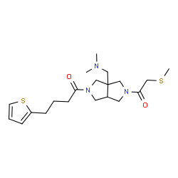 ChemSpider 2D Image | 1-{3a-[(Dimethylamino)methyl]-5-[(methylsulfanyl)acetyl]hexahydropyrrolo[3,4-c]pyrrol-2(1H)-yl}-4-(2-thienyl)-1-butanone | C20H31N3O2S2