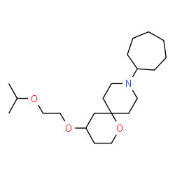 ChemSpider 2D Image | 9-Cycloheptyl-4-(2-isopropoxyethoxy)-1-oxa-9-azaspiro[5.5]undecane | C21H39NO3