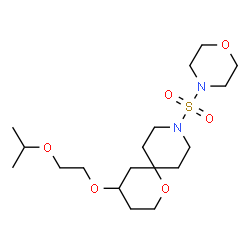 ChemSpider 2D Image | 4-(2-Isopropoxyethoxy)-9-(4-morpholinylsulfonyl)-1-oxa-9-azaspiro[5.5]undecane | C18H34N2O6S
