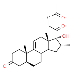 ChemSpider 2D Image | (5alpha,8xi,14xi,16alpha)-17-Hydroxy-16-methyl-3,20-dioxopregn-9(11)-en-21-yl acetate | C24H34O5
