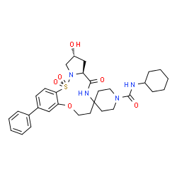 ChemSpider 2D Image | (10a'S,12'R)-N-Cyclohexyl-12'-hydroxy-10'-oxo-3'-phenyl-6',7',9',10',10a',11',12',13'-octahydro-1H-spiro[piperidine-4,8'-pyrrolo[1,2-b][9,1,2,5]benzoxathiadiazacycloundecine]-1-carboxamide 15',15'-dio
xide | C31H40N4O6S