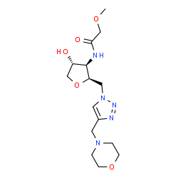 ChemSpider 2D Image | 1,4-Anhydro-3,5-dideoxy-3-[(methoxyacetyl)amino]-5-[4-(4-morpholinylmethyl)-1H-1,2,3-triazol-1-yl]-D-xylitol | C15H25N5O5